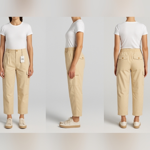 NWT Elodie Relaxed Fit Cargo Pants | Size S | Neutral Tan - Picture 3 of 3